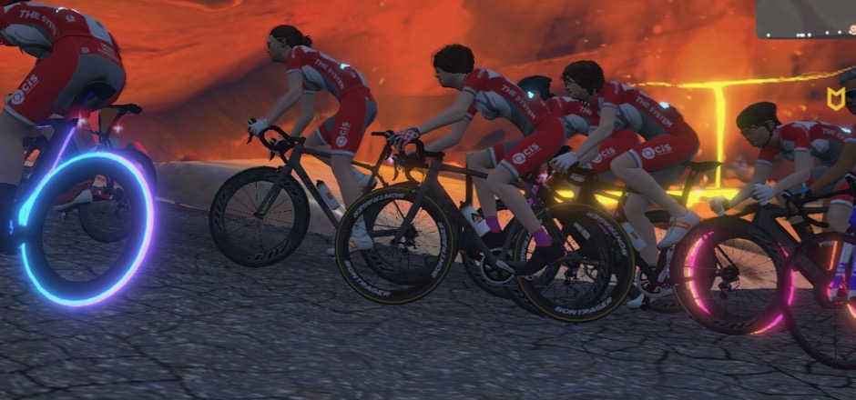 Rouler en groupe Zwift