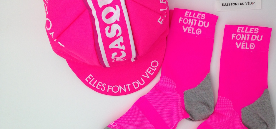 Chaussette cycliste Ellesfontduvelo rose fluo