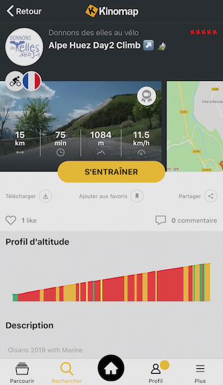 Kinomap application française 100% responsive