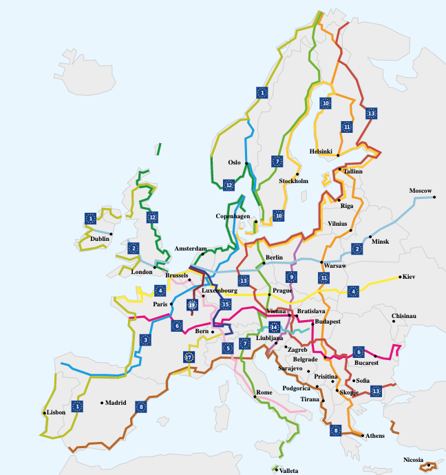 routes cyclistes européennes EuroVelo